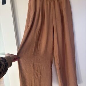 Chic Tan Wide Leg Women's Pants